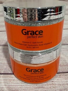 Grace Perfect Skin 2pc Set - Vitamin C Salt Scrub and Body Butter - Gifty!